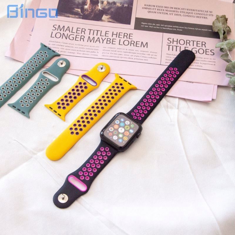 Classic Silicone Watch Band For Apple IWatch 38 40 44 42mm Sport Band Rubber Trap
